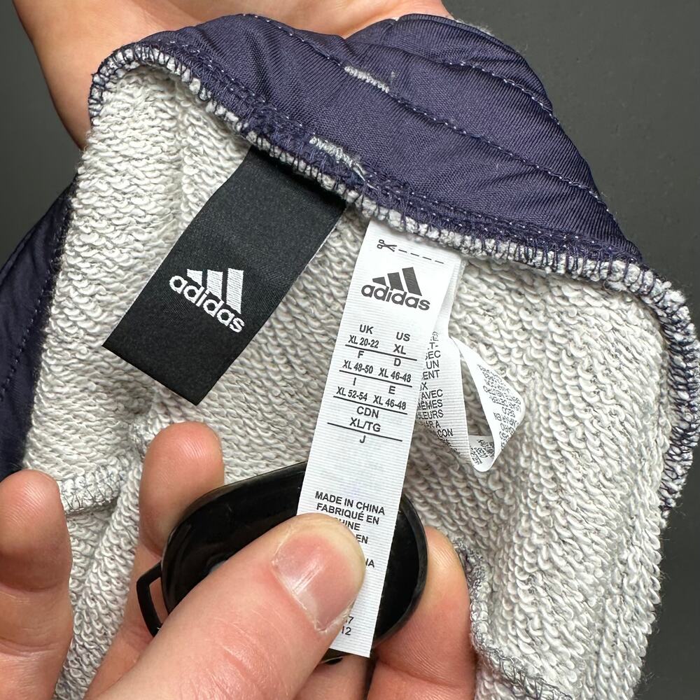 Vintage Y2K Adidas Joggers Mens XL Baggy Heather Grey Sweatpants Elastic Cuffs - Picture 4 of 4